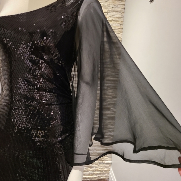 Bebe Sequin One Shoulder Party Dress. - Picture 5 of 10